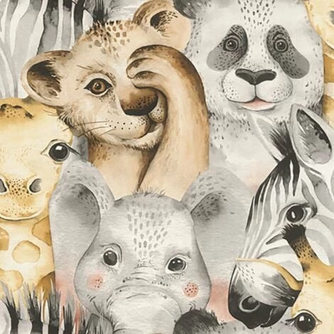 Animal Faces Wallpaper Rasch Kids Bedroom Colourful Paste The Wall Animal Faces Wallpaper Rasch Kids Bedroom Colourful Paste The Wall -RASCH Store 51505510 1
