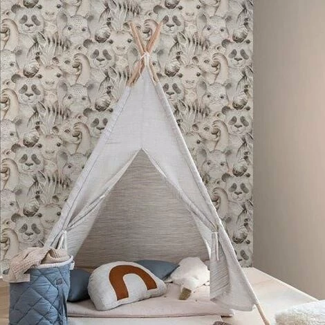 Animal Faces Wallpaper Rasch Kids Bedroom Colourful Paste The Wall Animal Faces Wallpaper Rasch Kids Bedroom Colourful Paste The Wall -RASCH Store 51505510 2