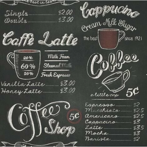 Portfolio Rasch Vintage Retro Coffee Shop Café Black White Chalk Wallpaper 234602 3 Portfolio Rasch Vintage Retro Coffee Shop Café Black White Chalk Wallpaper 234602