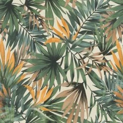 Rasch Wallpaper 465211 Lush Tropical Palm Green Multi