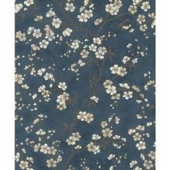 Rasch Wallpaper 456738 Blossom Navy And Cream