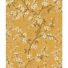 Rasch Wallpaper 456721 Blossom Mustard And Cream