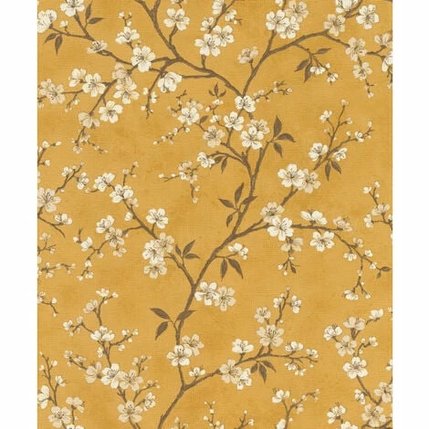Rasch Wallpaper 456721 Blossom Mustard And Cream 3 Rasch Wallpaper 456721 Blossom Mustard And Cream