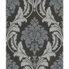 Rasch Wallpaper 541663 Shimmering Damask Charcoal Silver -RASCH Store 55415548 1