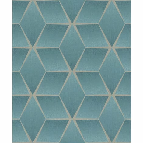 Rasch Wallpaper 310627 3D Geo Teal 3 Rasch Wallpaper 310627 3D Geo Teal
