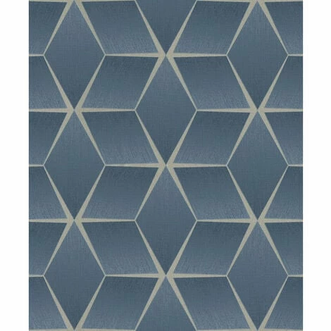 Rasch Wallpaper 310634 3D Geo Blue 3 Rasch Wallpaper 310634 3D Geo Blue