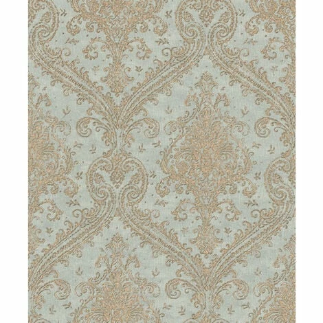 Rasch Wallpaper 420531 Shimmering Damask Duckegg And Gold 3 Rasch Wallpaper 420531 Shimmering Damask Duckegg And Gold