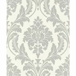 Rasch Wallpaper 541625 Shimmering Damask Silver