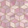Rasch Wallpaper 248968 Marble Squares Pink