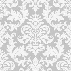 Rasch Wallpaper 275765 Damask White And Silver