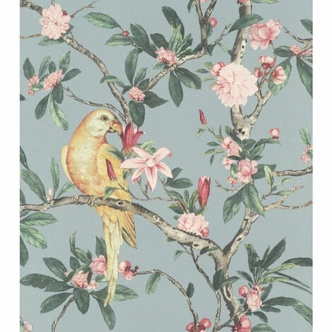 Rasch Wallpaper 543339 Exotic Bird Pastel Blue/Multi 3 Rasch Wallpaper 543339 Exotic Bird Pastel Blue/Multi