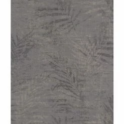Rasch Wallpaper 546620 Distressed Palm Dark Grey