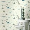 Rasch Dino Days Dinosaurs Blue Grey Childrens Bedroom Nursery Wallpaper 249347 -RASCH Store 61257617 1