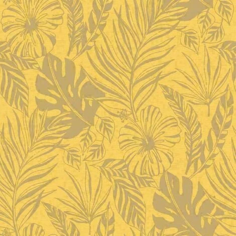 Rasch Yellow Metallic Gold Tropical Jungle Leaves Floral Statement Wallpaper 3 Rasch Yellow Metallic Gold Tropical Jungle Leaves Floral Statement Wallpaper