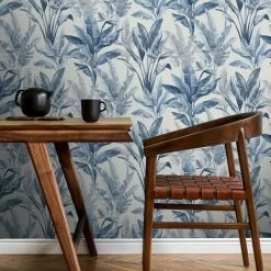 Rasch Madagascar Navy Duckegg Tropical Floral Paste The Paper Wallpaper -RASCH Store 61284750 3