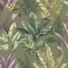 Rasch Madagascar Olive Purple Tropical Floral Paste The Paper Wallpaper
