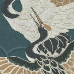 RASCH Green Kyoto Crane Wallpaper Textured Oriental Japanese Birds Floral Yellow -RASCH Store 61739112 4
