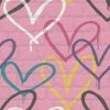 Rasch Graffiti Hearts Pink Brick Wall Effect Design Paste The Paper Wallpaper