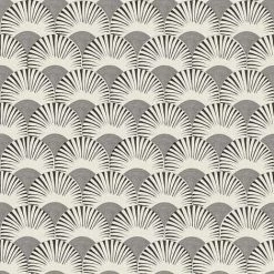 Rasch Abstract Scalloped Fan White Black Grey Paste The Wall Wallpaper