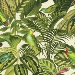 Rasch Freundin Tropical Parrot Textured Wallpaper (32.1ft X 21in) (Green/Cream)