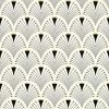 Rasch Modern Art Deco Fan Textured Wallpaper (10m X 53cm) (Black/Gold)