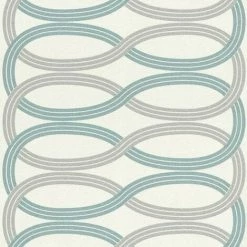 Rasch Glam Shimmering Infinity Textured Wallpaper (10m X 53cm) (Cream/Duck Egg Blue)