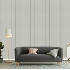 Rasch Sightseeing Stripe Textured Wallpaper (10.1m X 52cm) (Grey/Silver/Silver) -RASCH Store 70356541 2