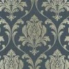 Rasch Highgrove Duplex Damask Textured Wallpaper (10m X 53cm) (Navy/Gold)