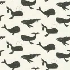 Rasch Bambino XVIII Whale Textured Wallpaper (10m X 53cm) (Black/White)