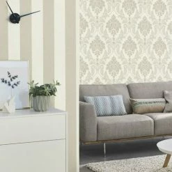 Rasch Glam Stripe Wallpaper (10m X 53cm) (Cream/Beige)