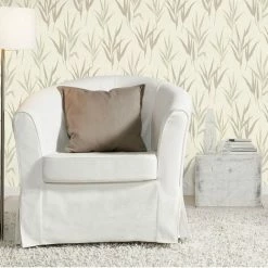 Rasch Glam Shimmering Leaves Textured Wallpaper (10m X 53cm) (Beige/Gold) -RASCH Store 70358230 2