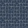 Rasch Symmetry Geometric Wallpaper (32.1ft X 21in) (Navy/Silver)