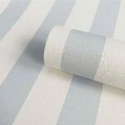 Rasch Bambino XVIII Narrow Stripe Wallpaper (One Size) (Blue/White) -RASCH Store 70399748 3