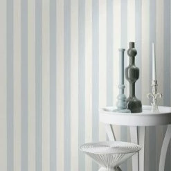 Rasch Bambino XVIII Narrow Stripe Wallpaper (One Size) (Blue/White) -RASCH Store 70399748 4