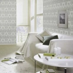 Rasch Sightseeing Damask Textured Wallpaper (10m X 52cm) (Grey/Silver) -RASCH Store 70399750 2