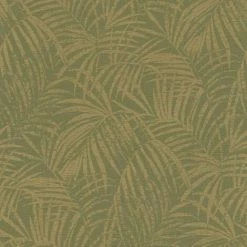 Rasch Denzo II Palm Wallpaper (10m X 53cm) (Olive/Gold)