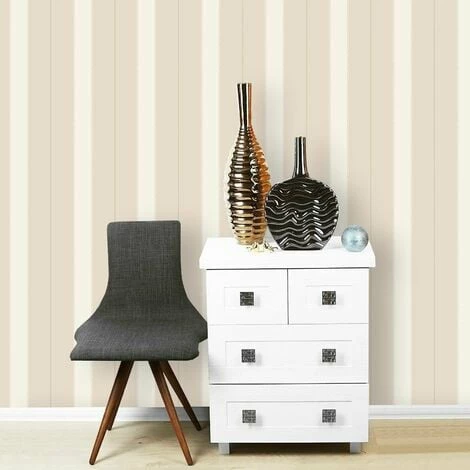 Beige Cream Metallic Silver Stripe Striped Wallpaper Dots Modern Luxury Rasch 4 Beige Cream Metallic Silver Stripe Striped Wallpaper Dots Modern Luxury Rasch - Image 2