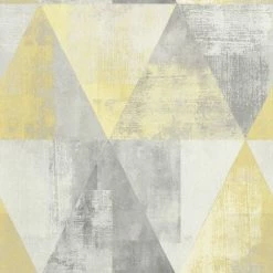 Triangle Geometric Vintage Yellow Wallpaper Non Woven Textured Vinyl Rasch