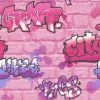 RASCH Girls Pink Graffiti Wallpaper Glitter Spray Paint Embossed Childrens Room Urban -RASCH Store 9391064 1